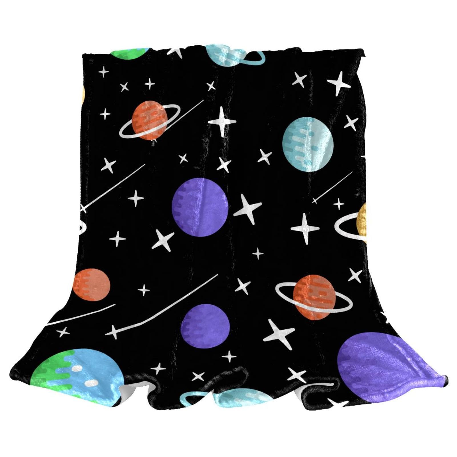 Couverture polaire galaxie espace et plaid chaud 150x200cm pour lit et divan