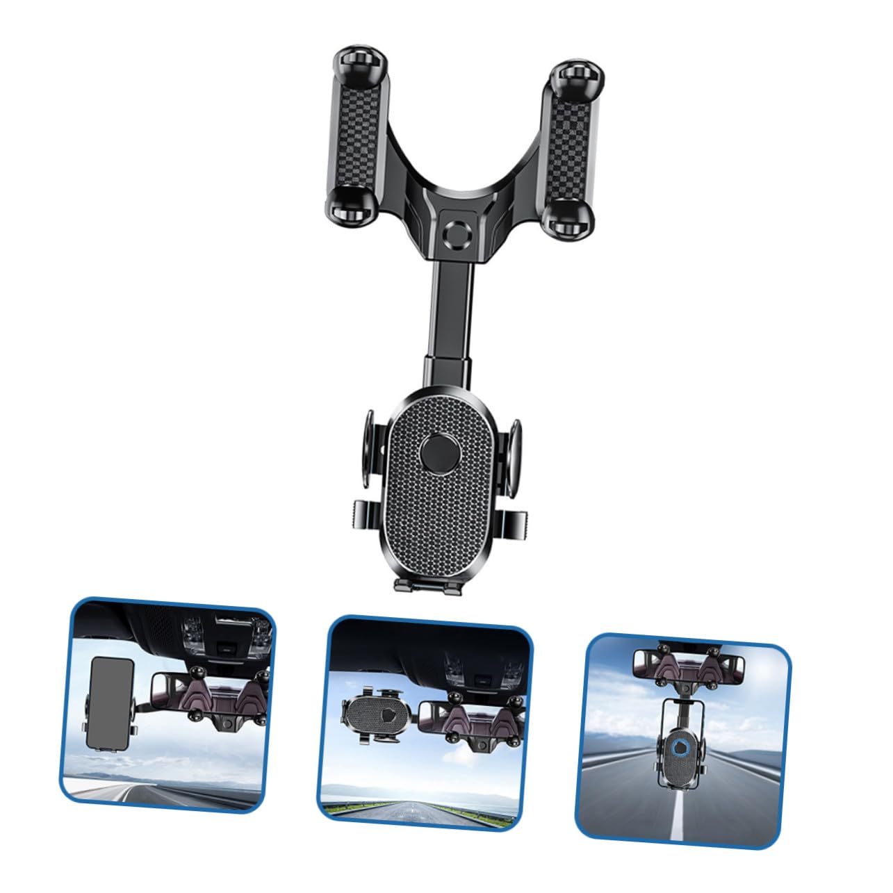 Supporto Auto Specchietto Retrovisore Rotazione Smartphone GPS in Resistente per e Video