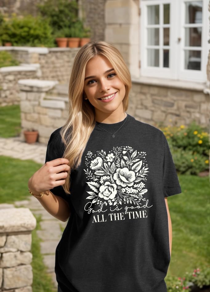 Christian Shirts for Women God is Good Tshirt Jesus Religious Gift Faith Bible Verse Inspirational Short Sleeve Tee Tops - Image 3