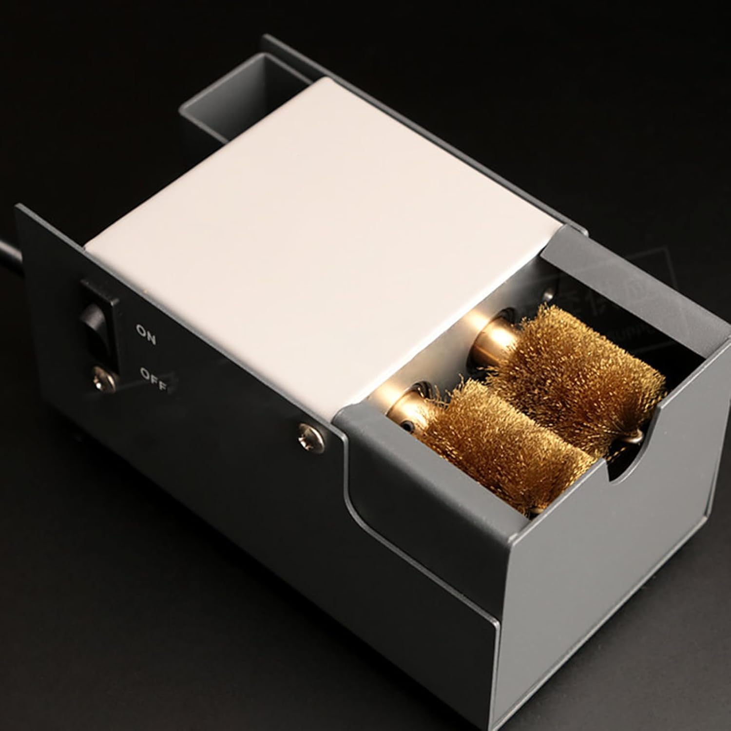 Puntas para soldador motorizado Limpiador de cobre, limpiador automático de puntas de soldador con cepillo de cobre, temperatura 300 ℃, con cepillo de cobre de 110 mm, para soldadura y reparación