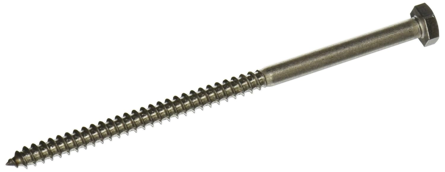The Hillman Group 964590 1/4 x 5-Inch Stainless Steel Hex Lag Screw, 10-Pack