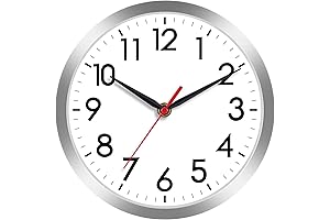 AKCISOT Silver Quartz Wall Clock
