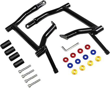 Saddlebag Guard Crash Bar Bracket Compatible with Harley Touring Street Glide Road King Road Glide Electra Glide Saddle Bag Guard Bracket Rails Rear Crash Bars