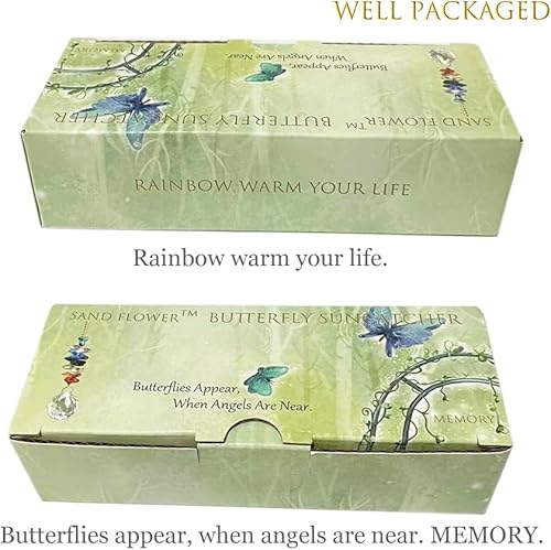 Miniatura 3 de Atrapasoles de mariposa, colgante de cristal para ventana, regalos de condolencias para amigos en duelo