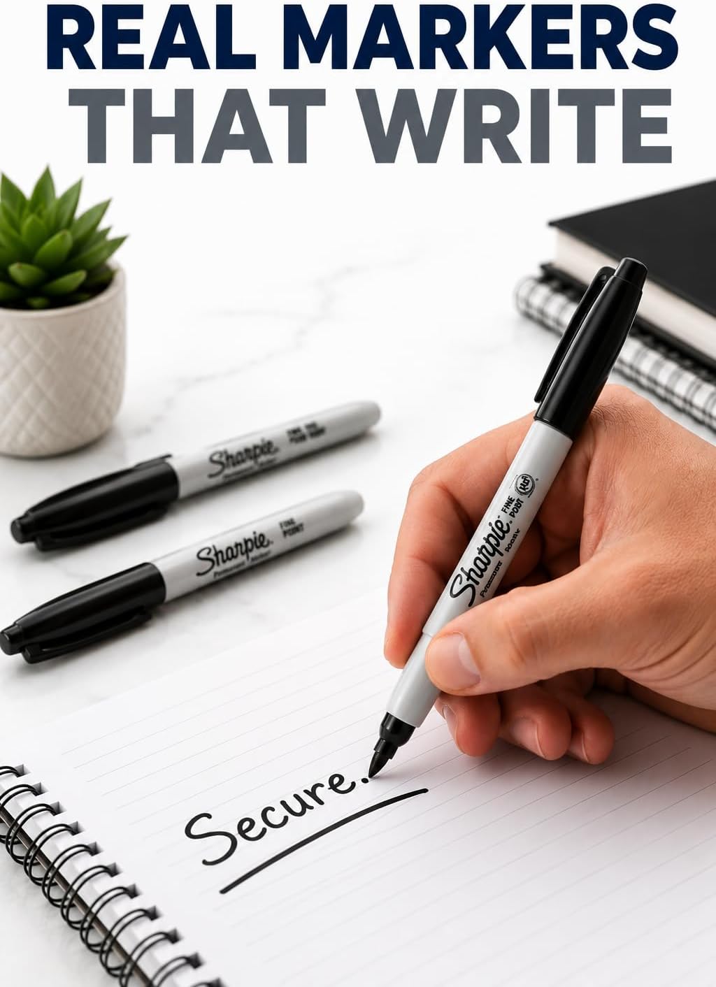 Fake Pen Diversion Safe Marker (4 Pack) - Realistic Pen Diversion Safe - Hidden Secret Compartment Decoy Permanent Marker - Hide And Store Money Waterproof Storage Cash Holder Container Lock