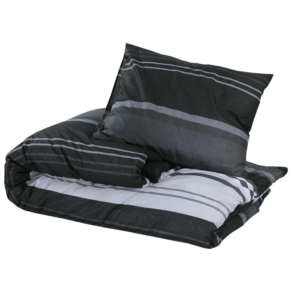 Completo Lenzuola in Cotone, Morbido e Antipiega, Completo lenzuola, biancheria da letto, Adatto per Camera da Letto e Letto Singolo, Bianco e Nero, 135x200 cm