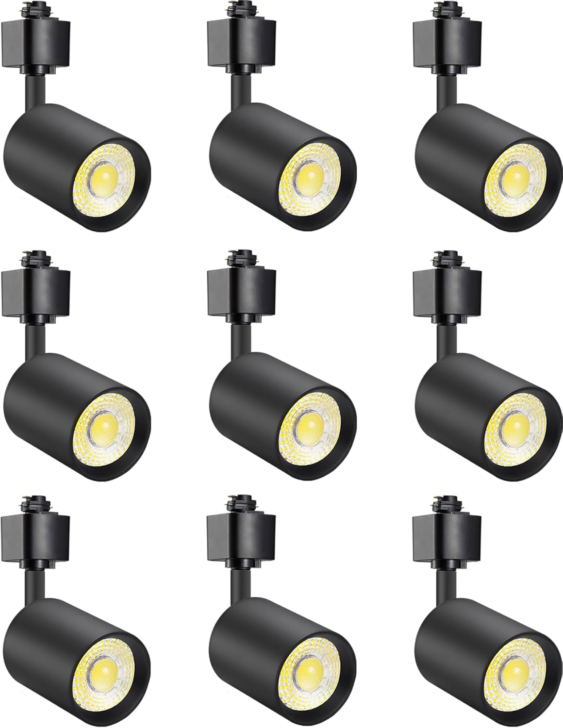 VANoopee 9-Pack 10W Dimmable LED Track Lighting Heads H Type Track Light Replacement Fixtures Bright 3000K Warm White Ceiling Spotlight for Accent Task Art, Flicker Free CRI90+ 24° 800lm Black