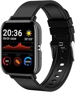 GABLOK Smartwatches Bluetooth Talking Smartwatch Men's HD Dial Touch Screen Bluetooth Music Sports Smart Watch for Women Electronics (Color : Black mesh belt1, Size : 1)