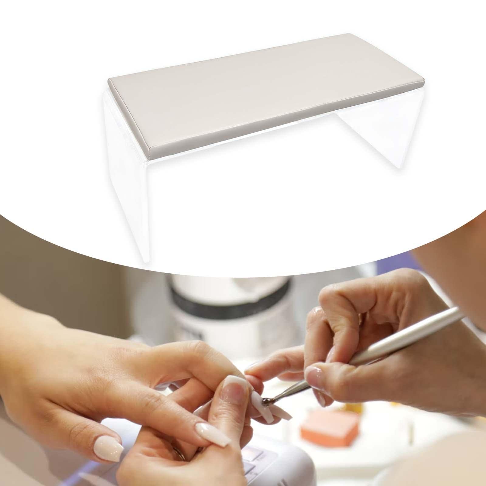 Generic Cuscino Poggiabraccia per Manicure, Poggiamano in Pelle PU, Supporto Professionale per Manicure, 29,5 X 22,5 Cm, bianco cremoso