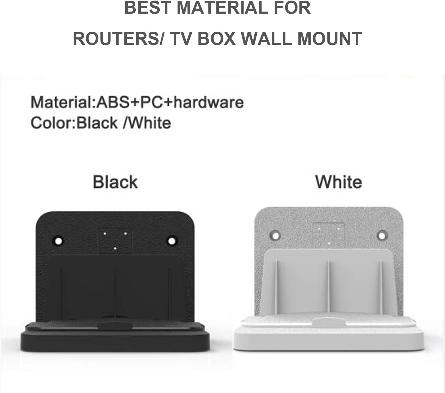 Special Router/Apple TV Box Wall Mount, WGOAL Adjustable Universal Small Device Wall Mount Holder Bracket for Cable Box Modems Streaming Media Devices Hard Driver Digital Media Players (White)