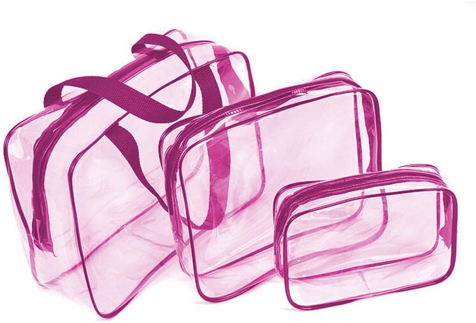 SHESHY Clear Bag,Travel Bag Clear, Clear Toiletries Bag Clear Carry-On Travel Toiletry Bag,3 in 2 Gift Makeup Bags Cases Plastic Bag Clear PVC Travel Bag Brushes Organizer for Men and Women Travel