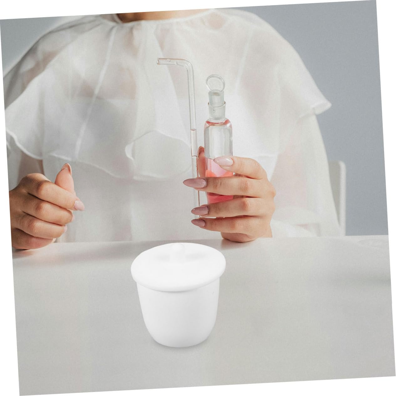 2pcs PTFE Crucibles with Lid High Temperature Lab Tool for Jewelry Making and Applications Spillproof Design for Clean Workspace