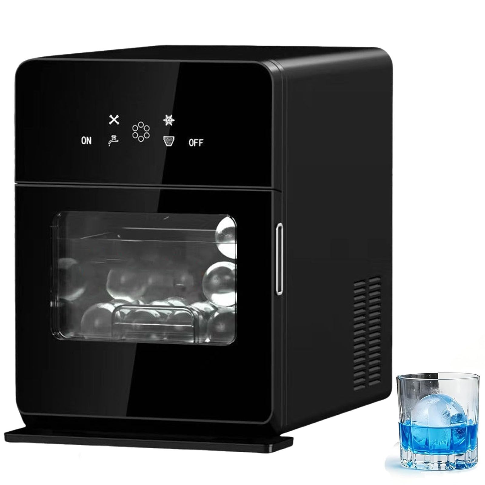 Macchina Cucina per Palline Ghiaccio da banco, Sfere 50 mm Produzione Veloce, Produttore Automatico Portatile per Bar casa e Feste