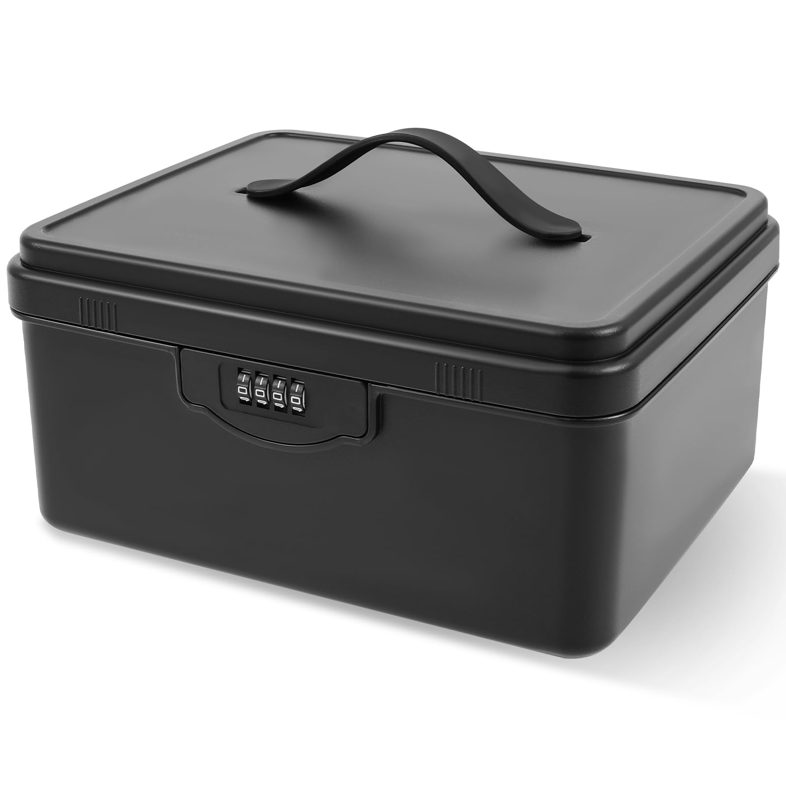 GWCYMYD Locking Storage Container with Code, Large Lockable Medicine Box for Refrigerator, Lockable Storage Box for Medicine Phone Office Document Safety(Black,1)