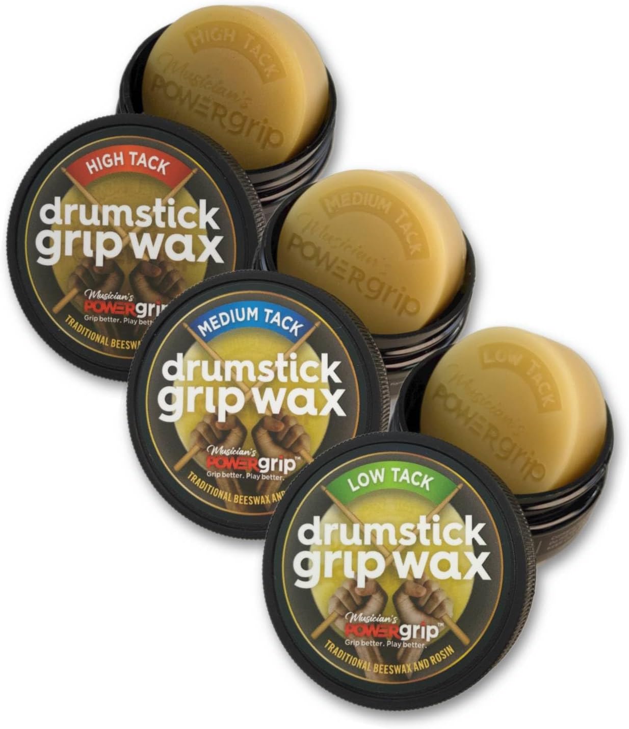 Musician's POWERgrip VARIETY 3-PACK Drumstick Grip Wax