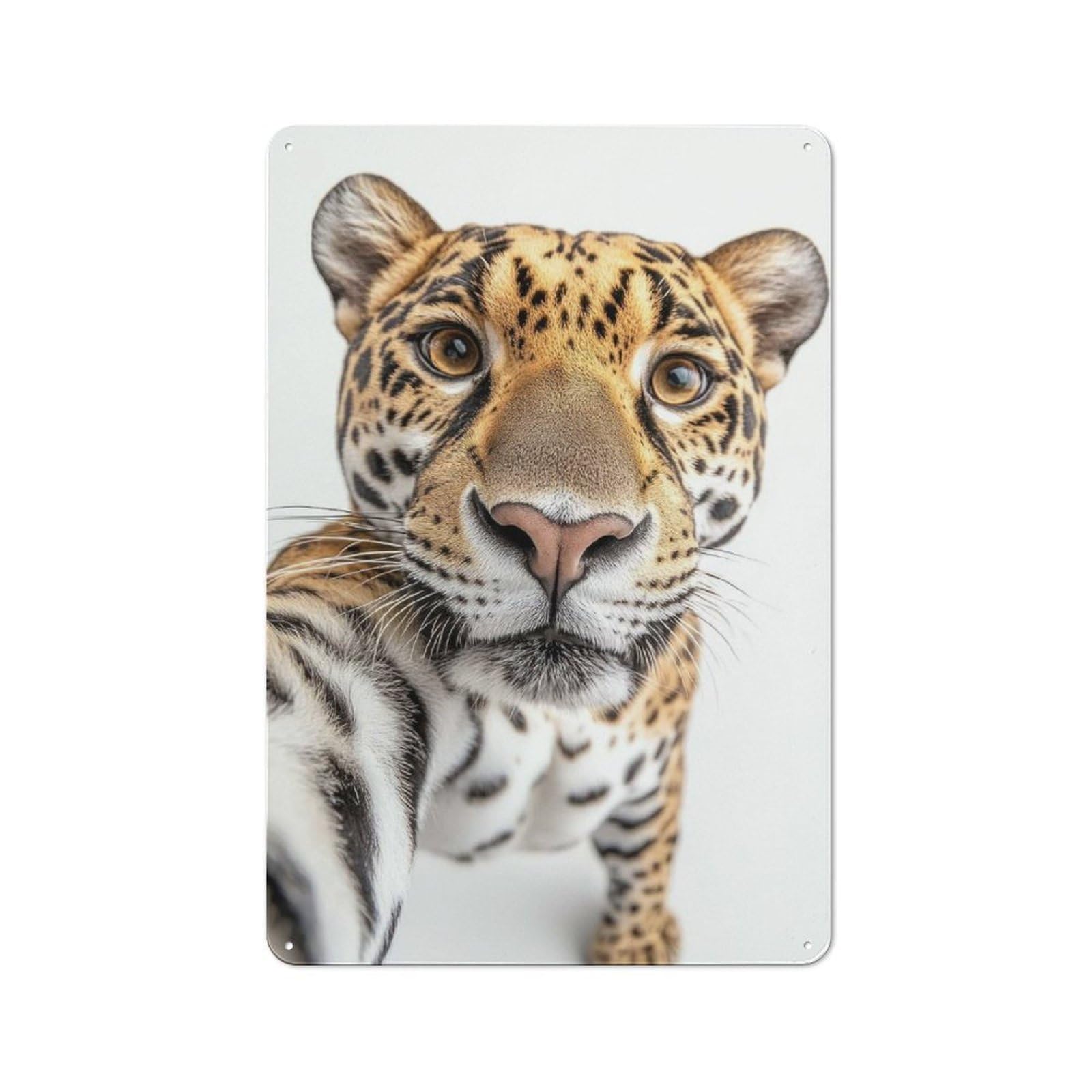 Junmoney Jaguar Selfie Rustic Metal Sign 30X20cm For Hobby Room Or Studio, For Kitchen, Dining Room And Home Bar Wall Decor