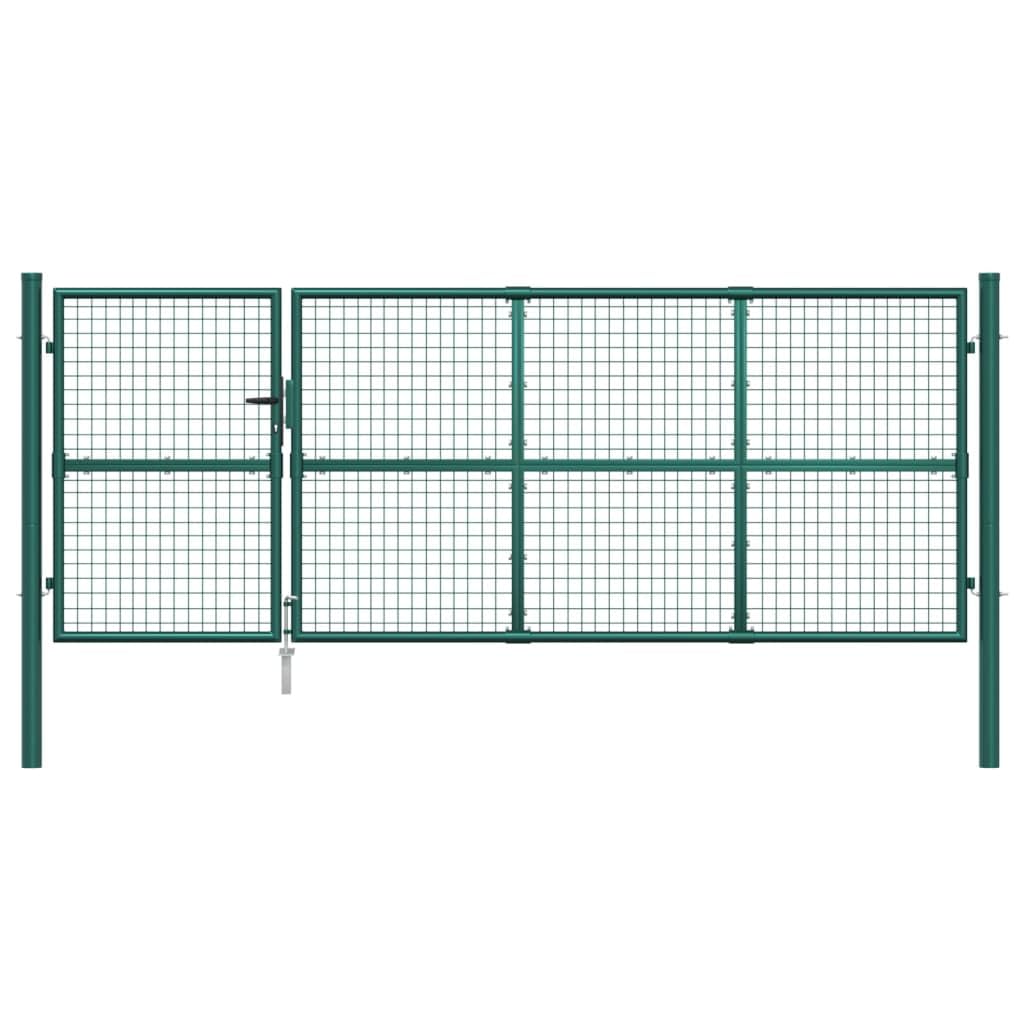 Cancello da Giardino in Rete Verde 350x175 cm Acciaio Zincato-HOME