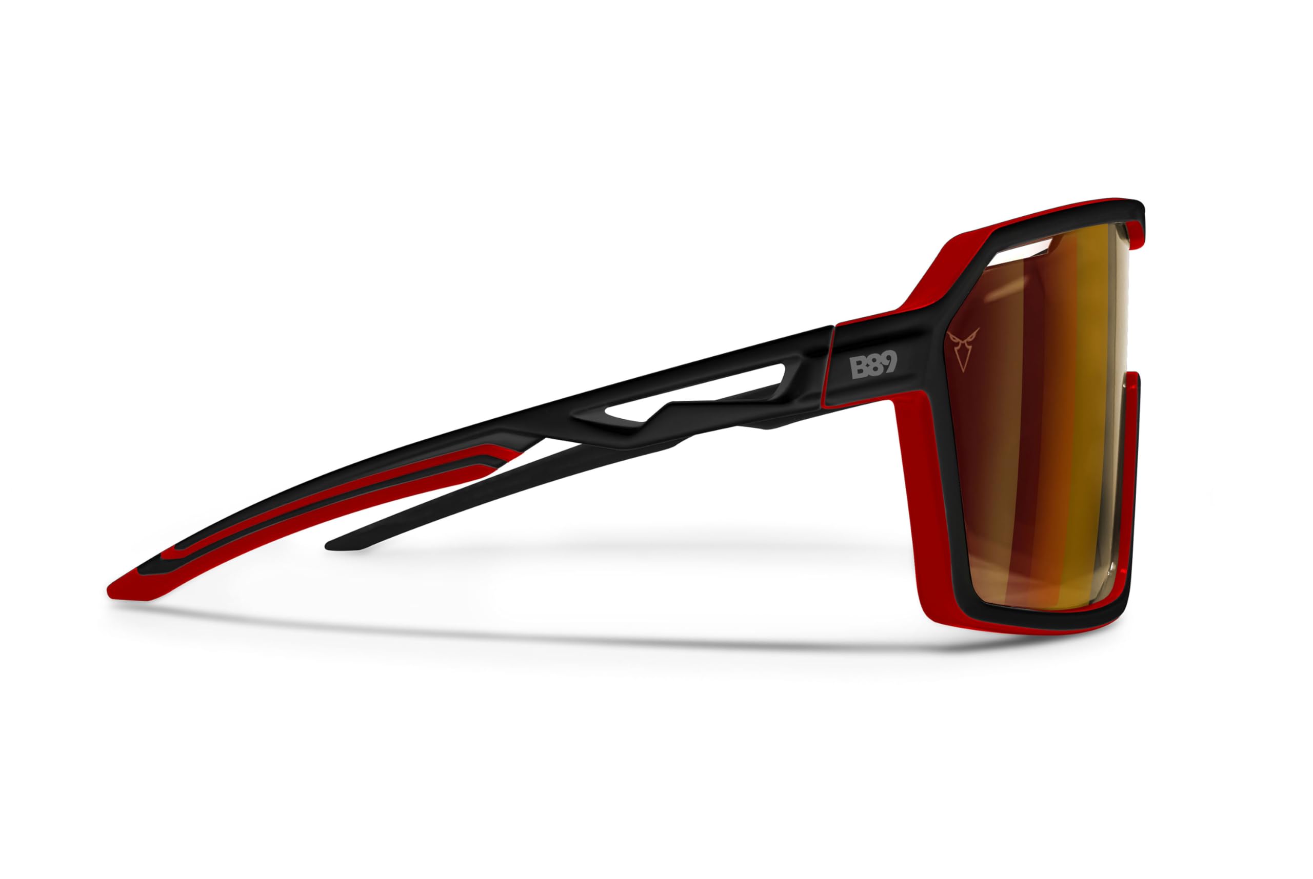 B89 Occhiali da Sole Sportivi Uomo e Donna in TR90 - Lente Ampia Antiappannante Ciclismo Fashion Running etc Nasello Regolabile mod. BO