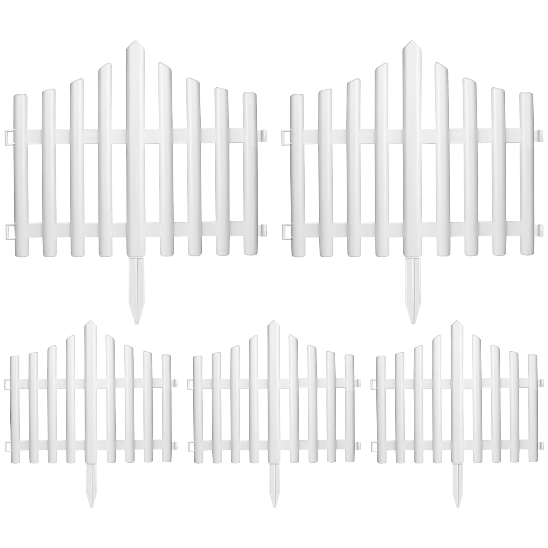 Borde protector decorativo de plástico blanco para delimitar setos y paisajismo