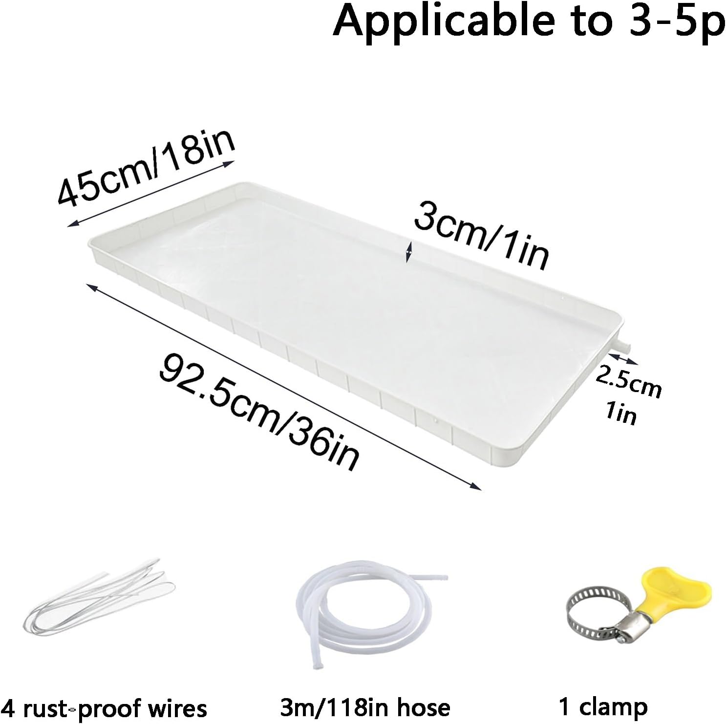 Large Portable AC Drain Pan, Durable Drip Pan for Indoor/Outdoor Split AC Units, Grid Design with Drain Pipe, Firm & Stable, Essential Accessory for Efficient Drainage