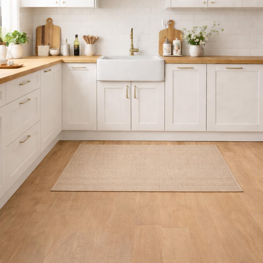 DECASATEXTIL - Alfombra Vinilica - Alfombra Salon Cocina - Antideslizante Resistente, Impermeable, Lavable - Compatible con Robot Aspirador - Variedad de Tamaños y Diseños(60cm x 120cm ALV-TOFE)