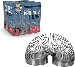 Funtime Gifts 10650 Springy Thing-Metal helical Silver Spring Slinky, One Size