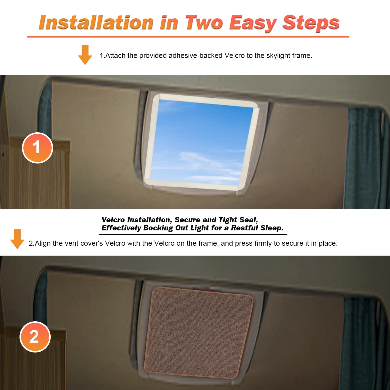 RV Roof Vent Skylight Insulator Window Cover, Sun