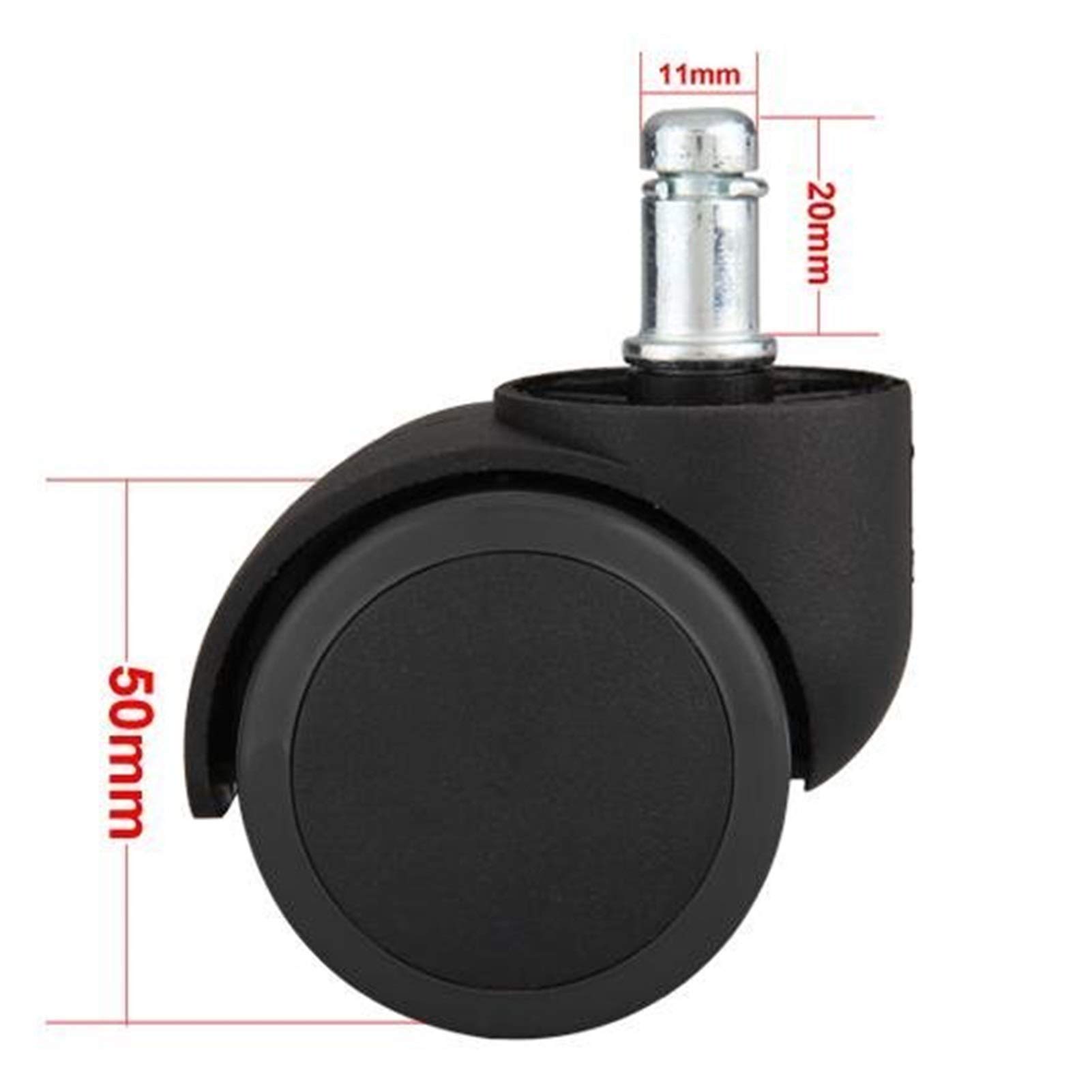 Ruedas universales de repuesto for sillas de oficina, ruedas giratorias negras de 360 ​​grados, for muebles de sillas de oficina, ruedas universales de repuesto, 5 uds.