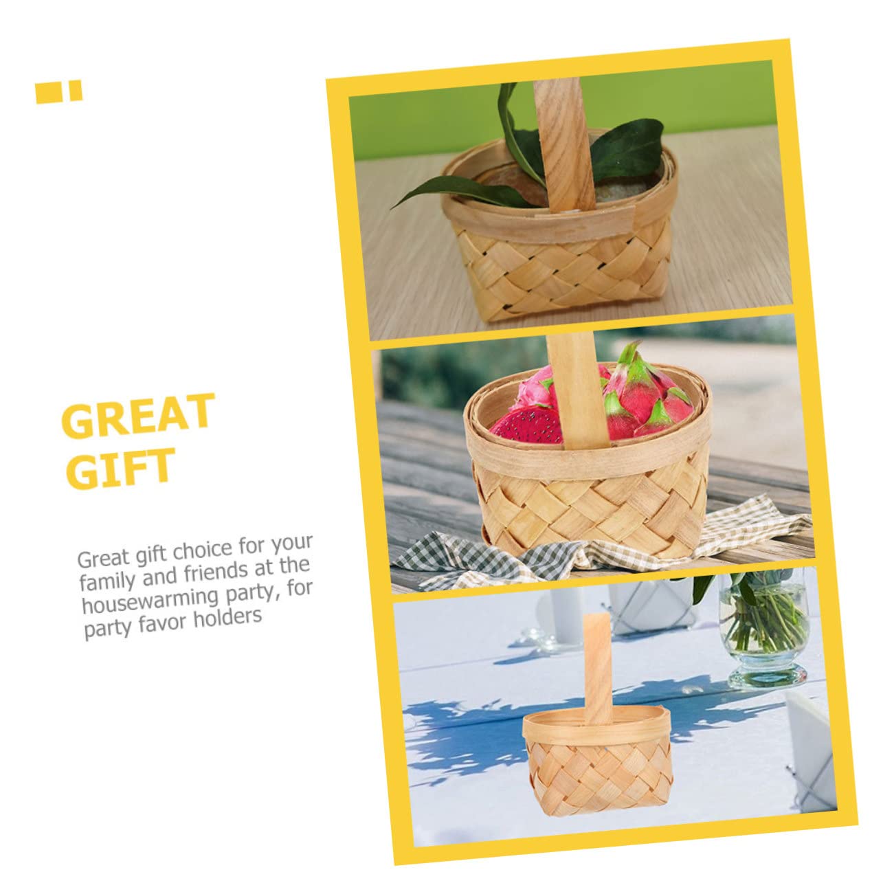 PRETYZOOM 15stücke Geflochtene Körbe Rustikale Hochzeits-blumenkörbe Mit Griffen Handgefertigte Wicker Box Für Party-gastgeschenke Und Dekoration Für Süßigkeiten Oder Kleine