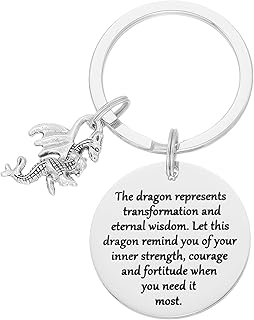 Kivosliviz Dragon Keychain Gifts for Men Adults Women Dragons Inspirational Dragon Keychain