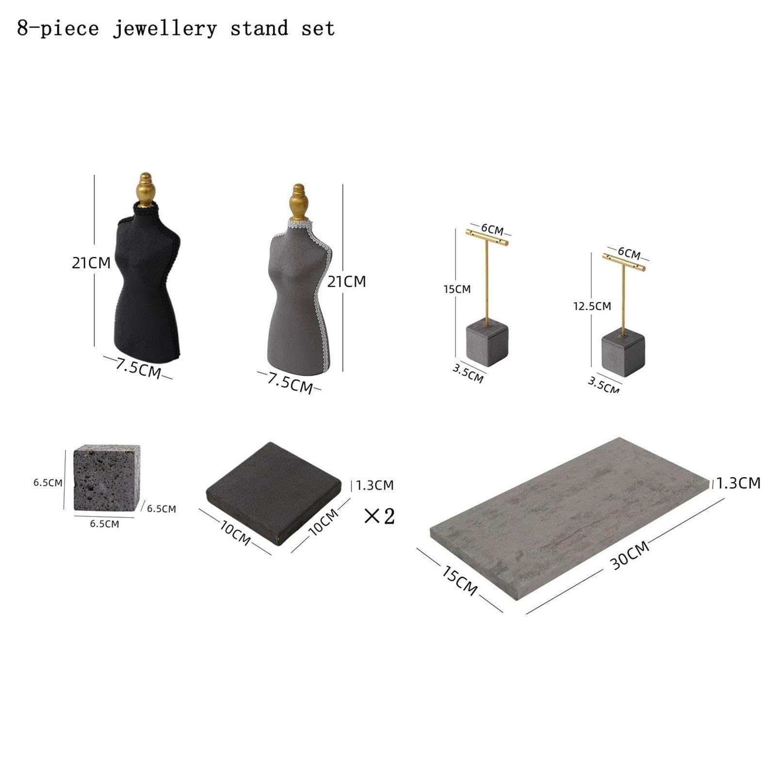 WZGWDC Soporte para presentación de joyería, 8 Uds., Busto de maniquí, Soporte para joyería, Conjunto de Soporte de exhibición