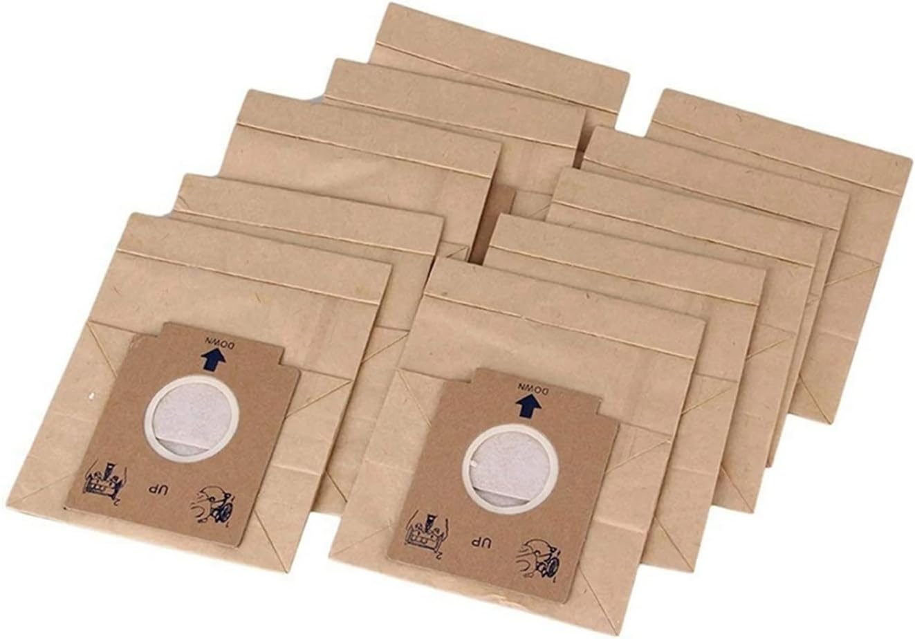 11 Pcs Vacuum Cleaner Bags Dust Bag Filter Dust Bag, 10 Pcs Khaki & 1 Pcs Gray