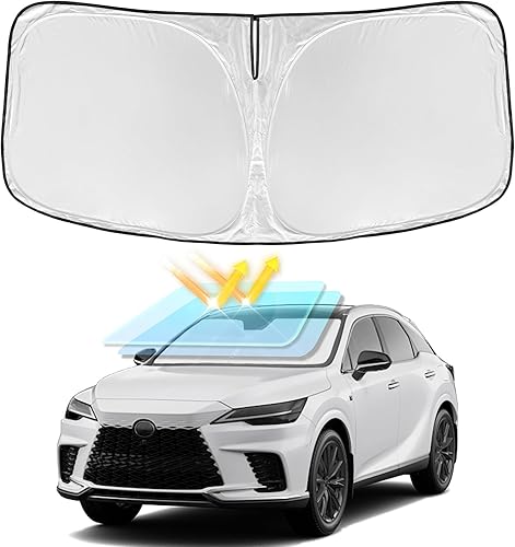 Miniatura 154 de Parasol de 4 capas para parabrisas, ajuste personalizado, tela 240T, parasol retráctil que bloquea los rayos ultravioletas, accesorios para automóvil