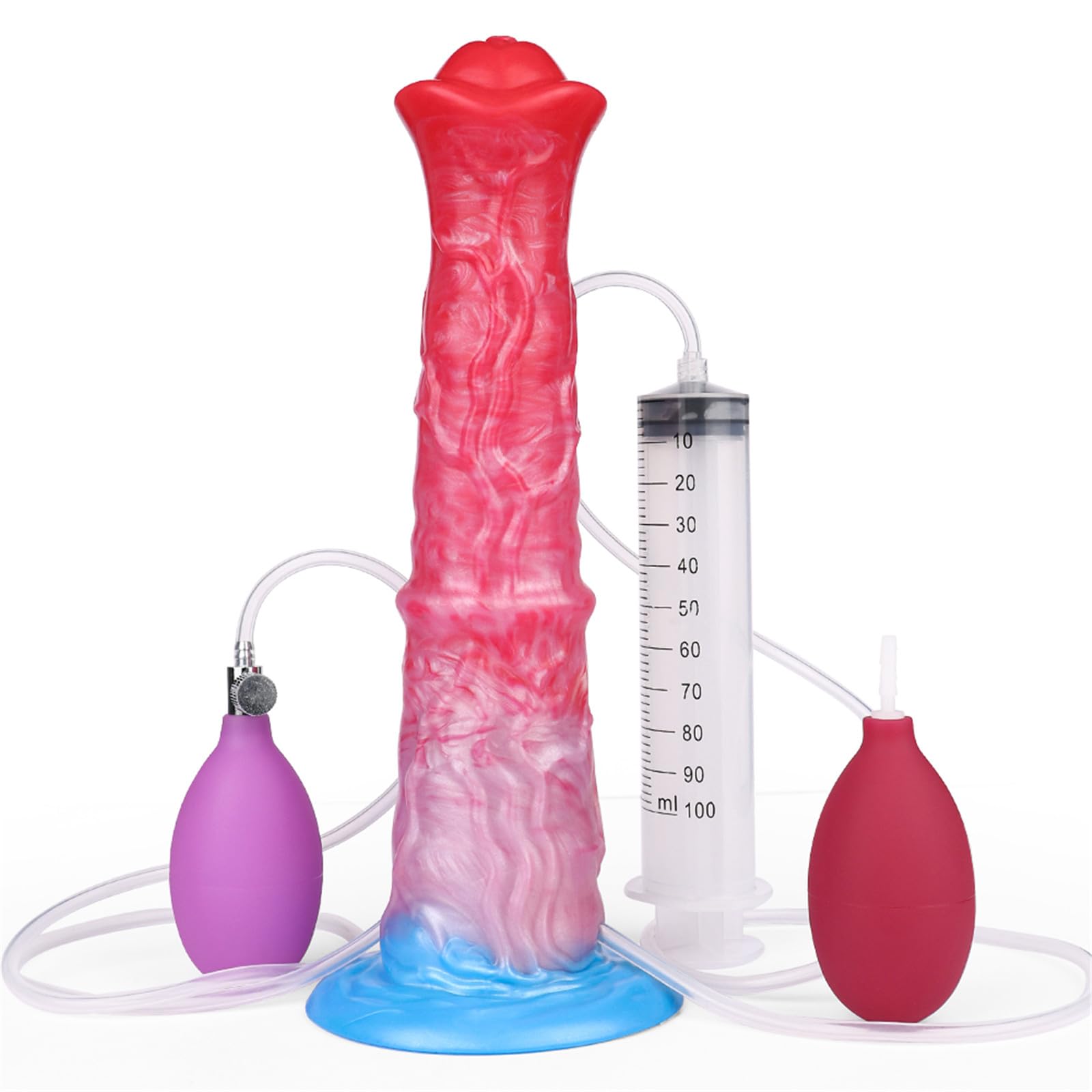 Dildo anale in silicone con animale gonfiabile enorme a forma di pene di cavallo con funzione di spruzzo di sperma Plug anali Butt Plug Sex Toys for uomini e donne