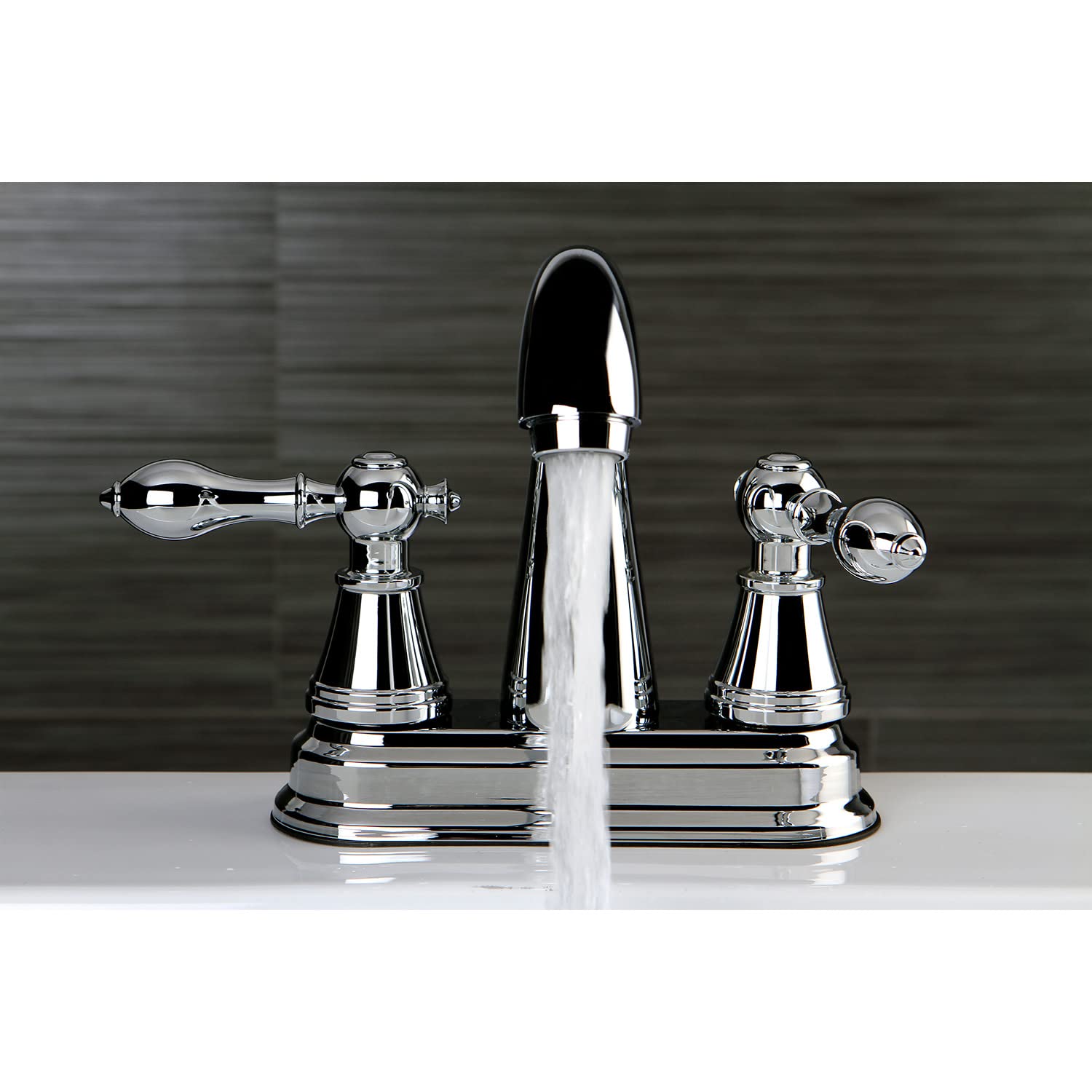 Kingston Brass FSY7616AL angielski klasyczny pojedynczy uchwyt 10 cm centralny kran toaletowy, Neapol Brąz