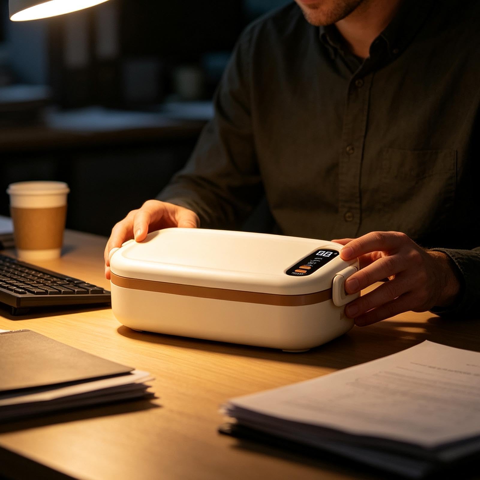 Eléctrica 900 ml Calienta Comida Portátil Con Temporizador Múltiple
