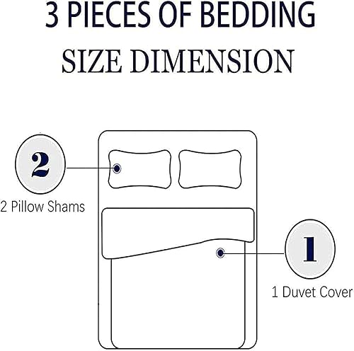 Miniatura 5 de NUEYSP Funda de edredón de tamaño matrimonial funda de edredón de microfibra suave con cierre de cremallera juegos de funda de edredón de fácil