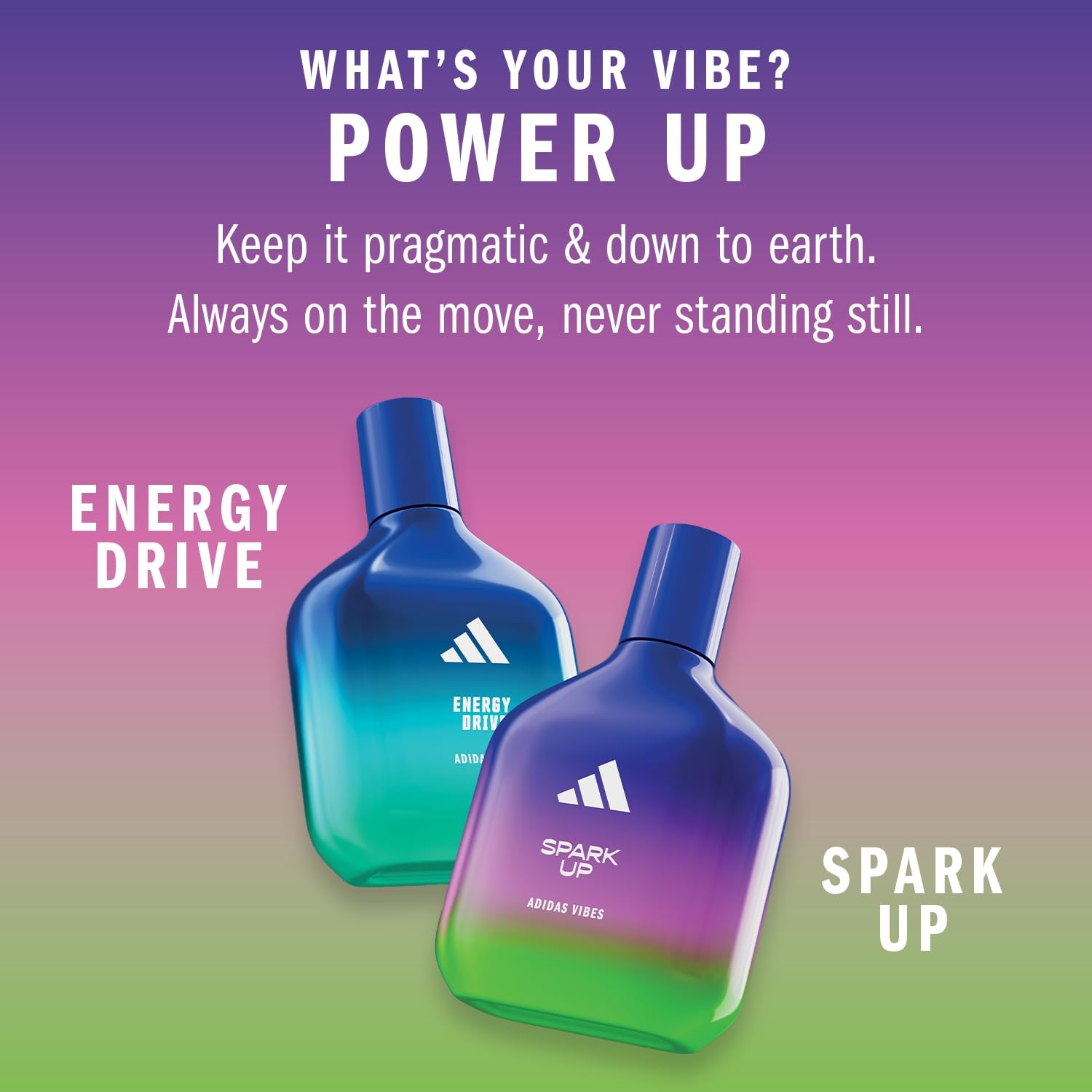 adidas Vibes Spark Up Eau de Parfum für alle, energetisierend und faszinierend, langanhaltender Duft, Süßorange und schwarzer Pfeffer, 50 ml (Packung mit 2)