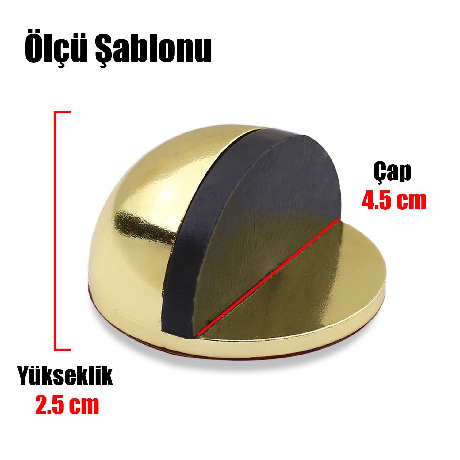 Badem10 Yarımay Kapı Stoperi Tamponu Kendinden Yapışkanlı Kapı Stopu Gold