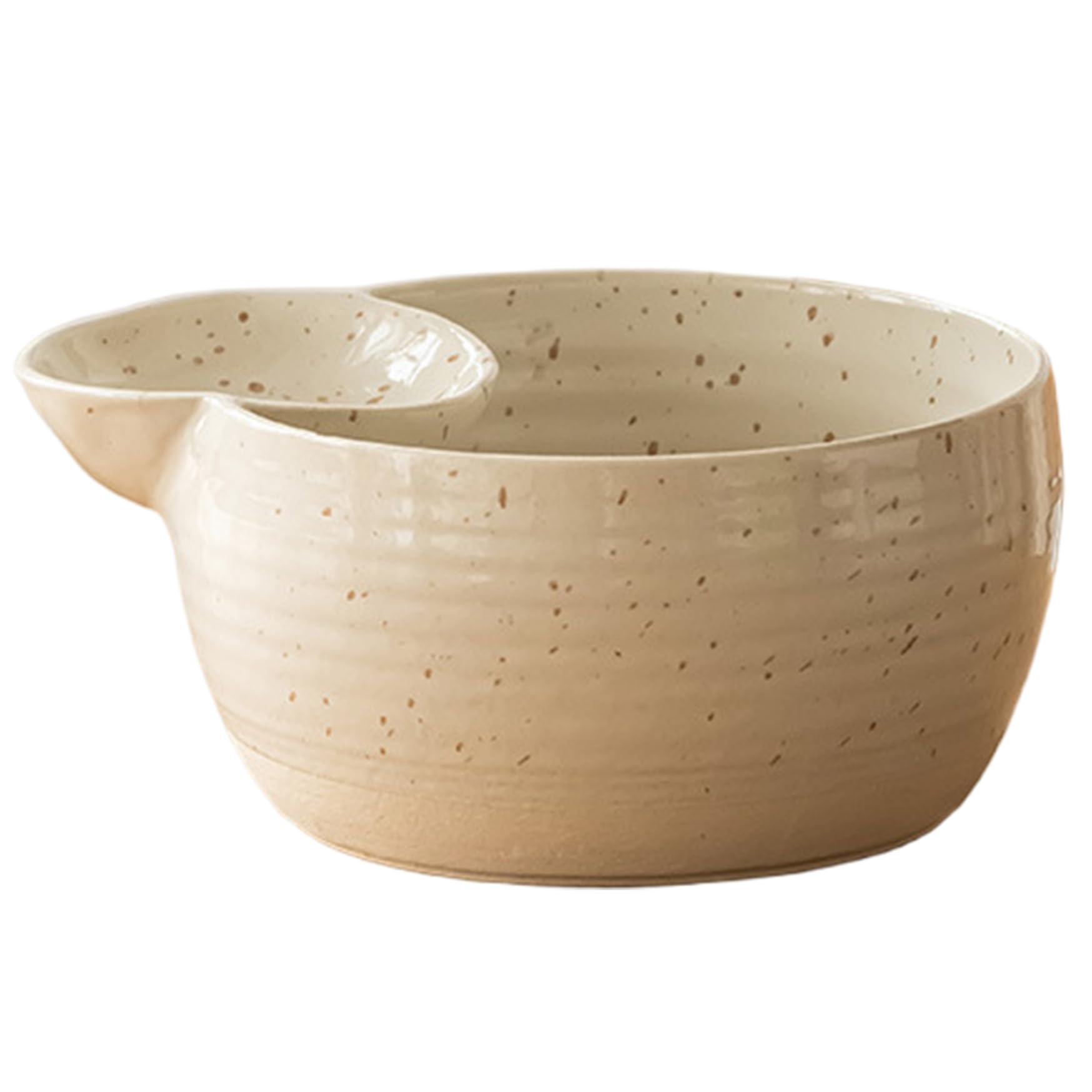 Chip and Dip Bowl, Ceramic Divided Sauce Bowls, Non-Slip Dumpling Plate, Easy to Clean Serving Plates for Home, Shop, Dinning Room