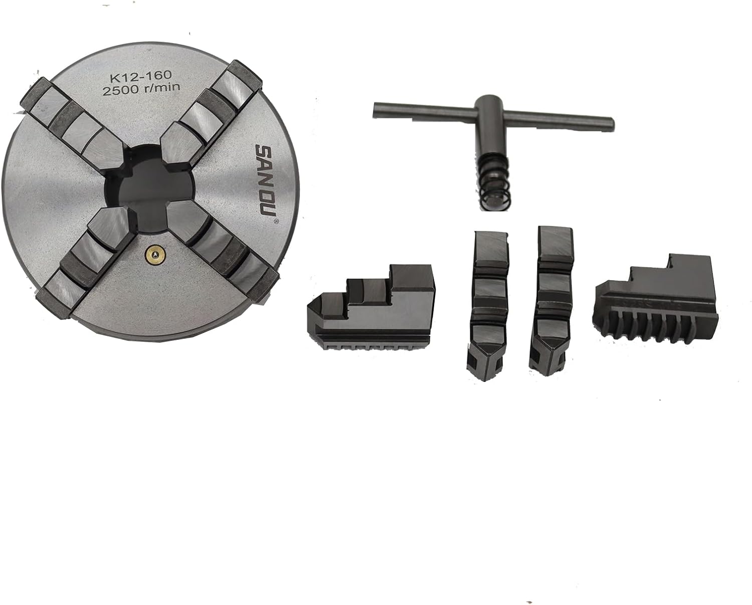 INTBUYING 4-Jaw Lathe Chuck K12-160 lathe chuck 160mm Metal chuck Self-centering Jaw for CNC Machine Tool and Accessories