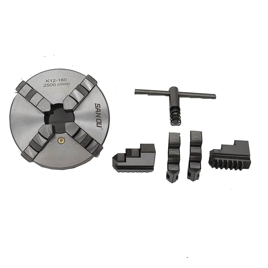 INTBUYING 4-Jaw Lathe Chuck K12-160 lathe chuck 160mm Metal