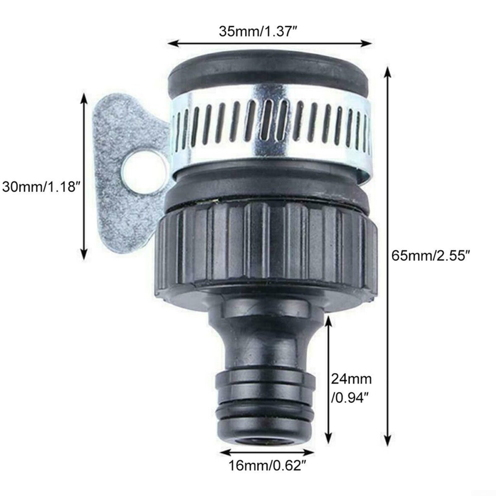 Adaptador de conector de grifo de jardín, para grifos mezcladores de cocina de interior de acero inoxidable y plástico a manguera de jardín de entre 18 y 24 mm