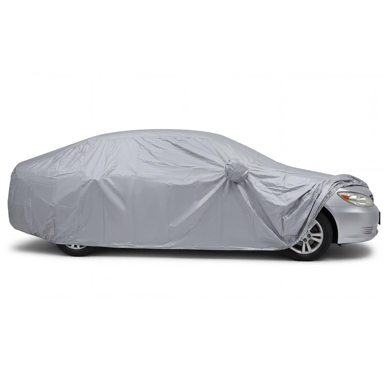 Funda para coche exterior impermeable de poliéster protector solar coche plata contra lluvia 8