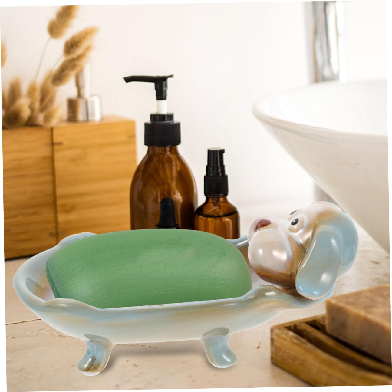 Portasapone in Ceramica per Bagno, Forma Animale Decorativa