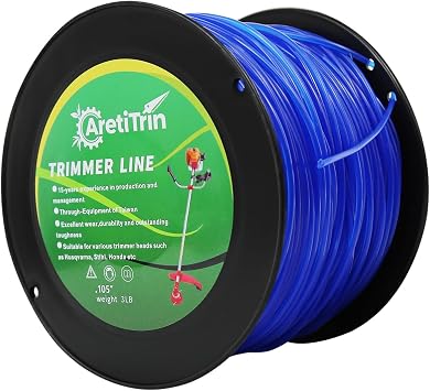 105 String Trimmer Line,Round Dark Blue Heavy Duty Weed Eater String, Premium Nylon Universal 0.105" Diameter x 3LB-708ft for Lawn Edging & Thick Weeds