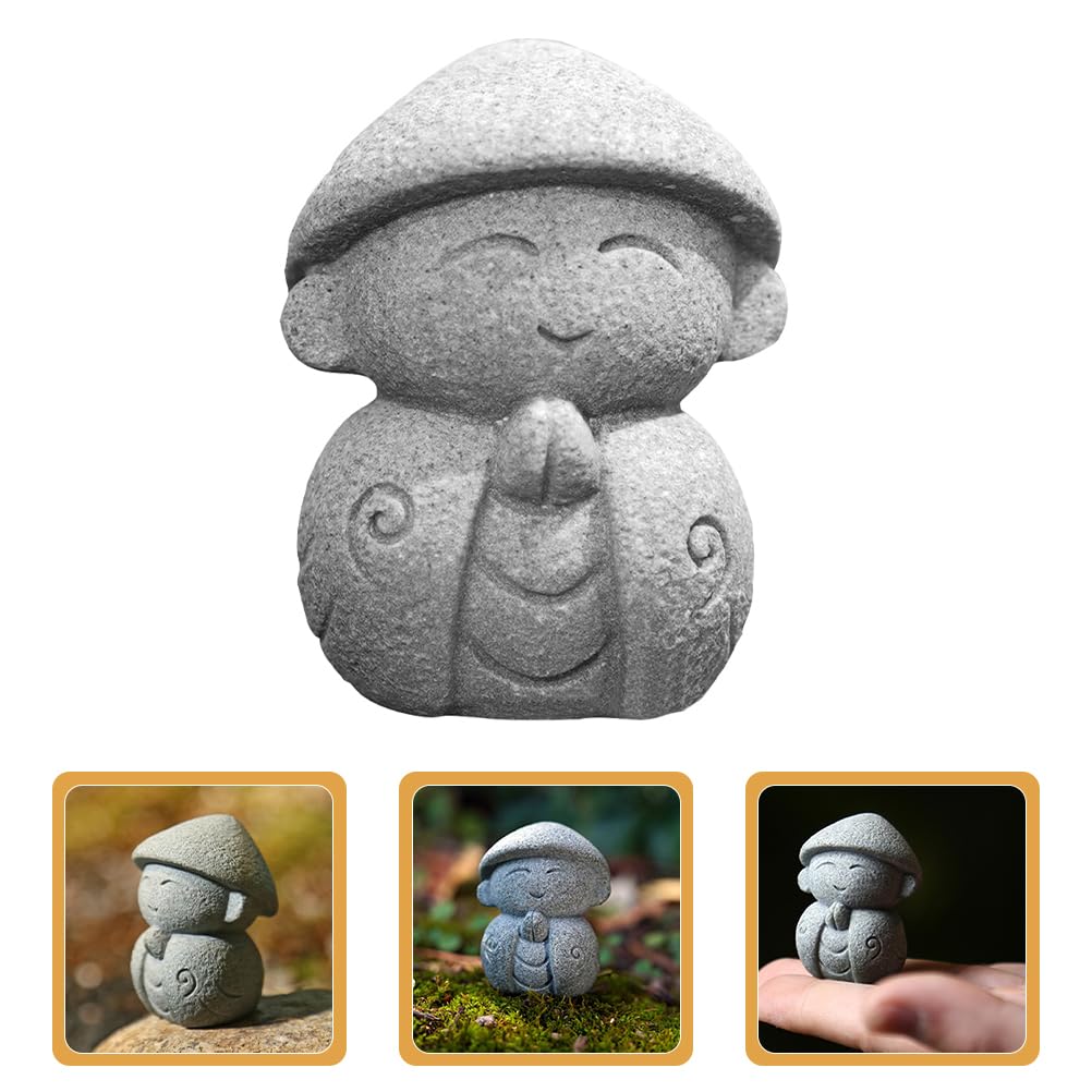 SUPVOX Small Buddha Ornament Maitreya Stone Decor Compact Zen Garden Figurine Mini Buddha Decoration for Home Office Desktop Display - Image 3