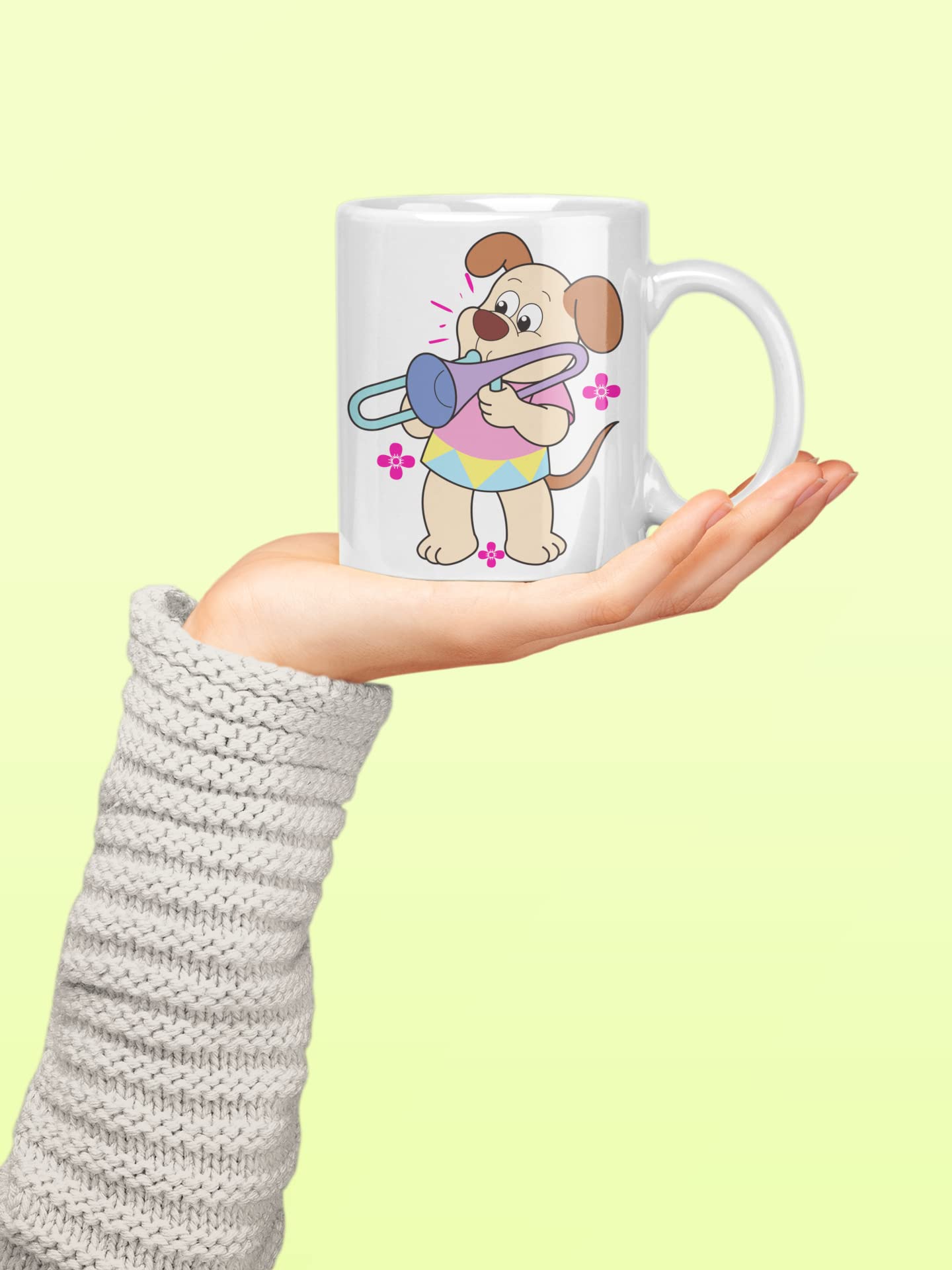 Yellow Orrange Crazy Dog mom Printed Ceramic Coffee Mug 250 Ml 1