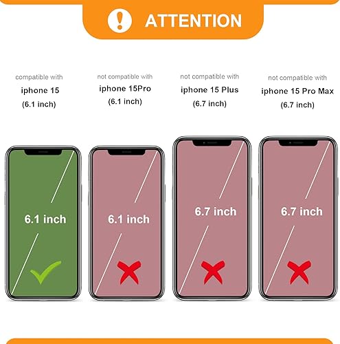 Miniatura 2 de Bocasal Funda tipo cartera cruzada para iPhone 15, con bloqueo RFID, de piel sintética, con cremallera, funda tipo cartera con función atril y
