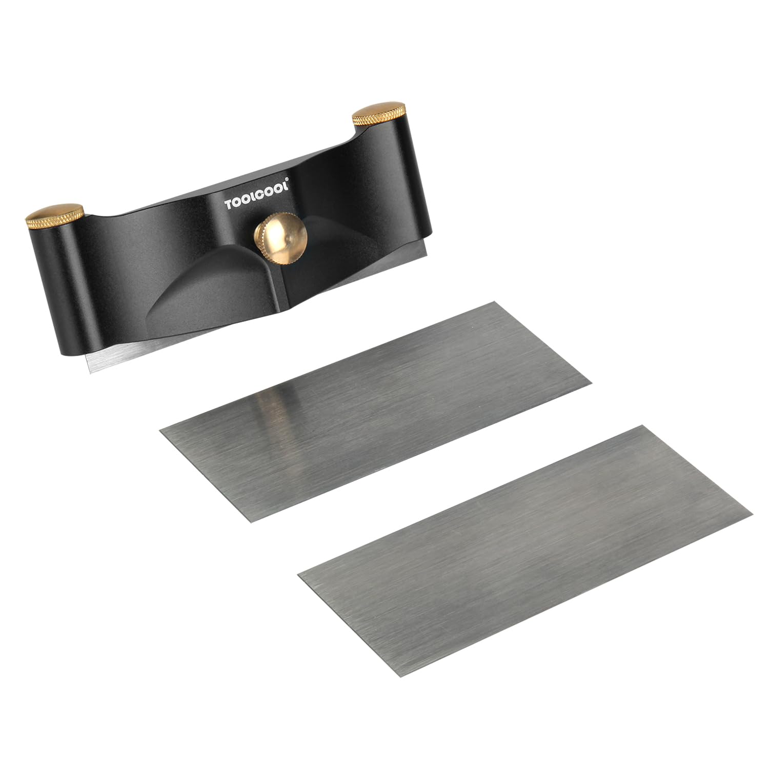 TOOLCOOL Card Scraper Holder with 3 Rectangle Cabinet Scraper Woodworking Set Reduce Hand Strain Adjustable Curvature for Precision And Fine Finish